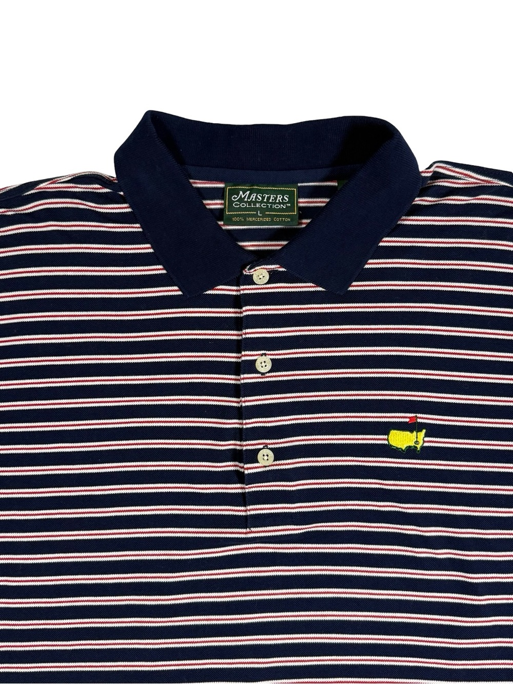 VTG Masters Collection Augusta National Polo Shirt Large Cotton Striped Preppy